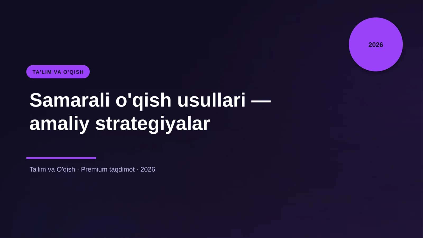 Samarali o'qish usullari — amaliy strategiyalar