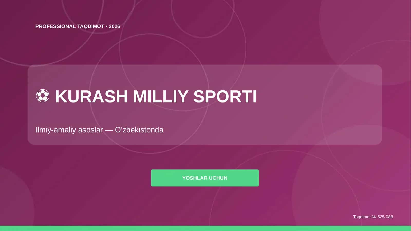 Kurash milliy sporti: ilmiy-amaliy asoslar