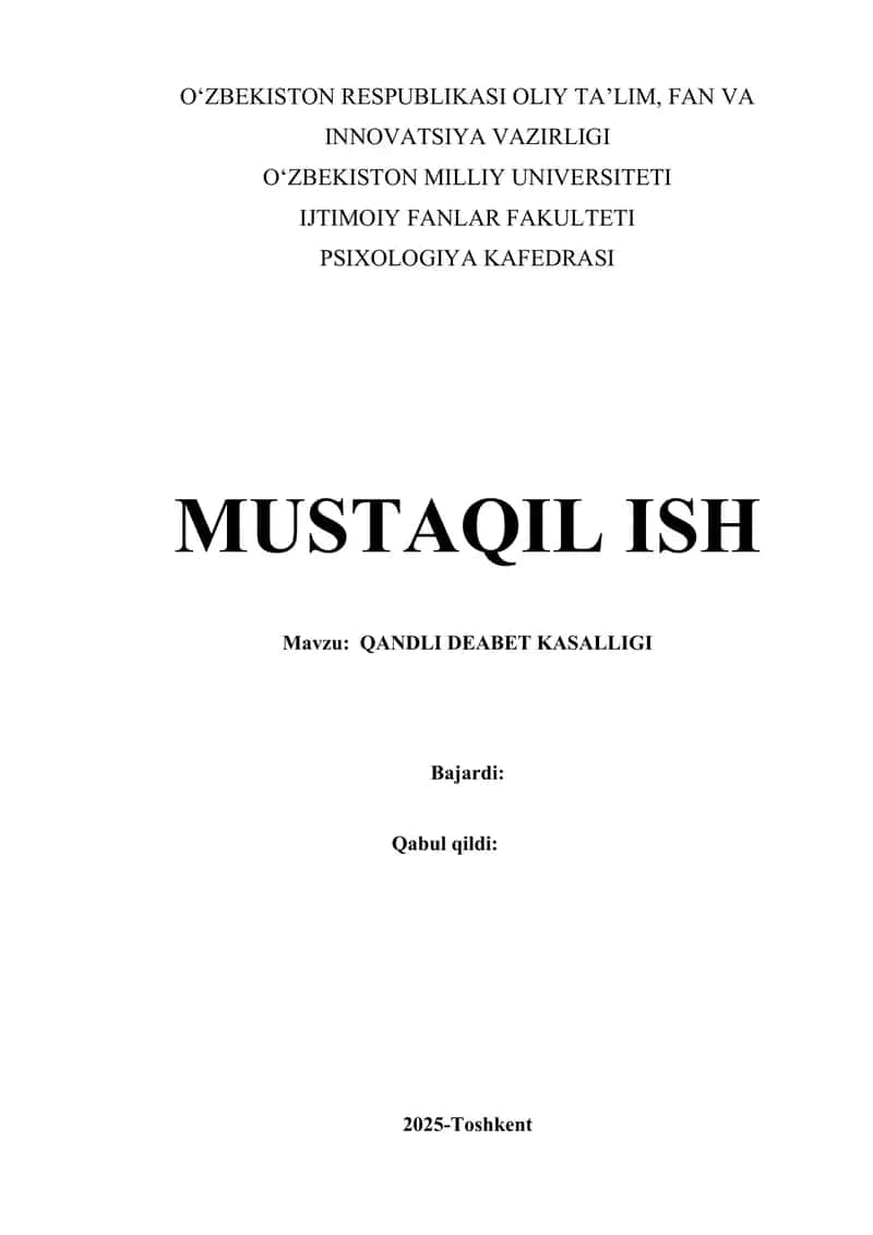 QANDLI DEABET KASALLIGI