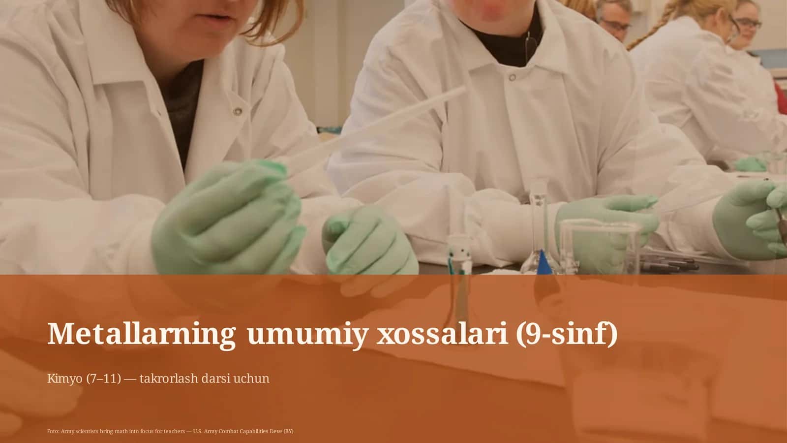 Metallarning umumiy xossalari (9-sinf)