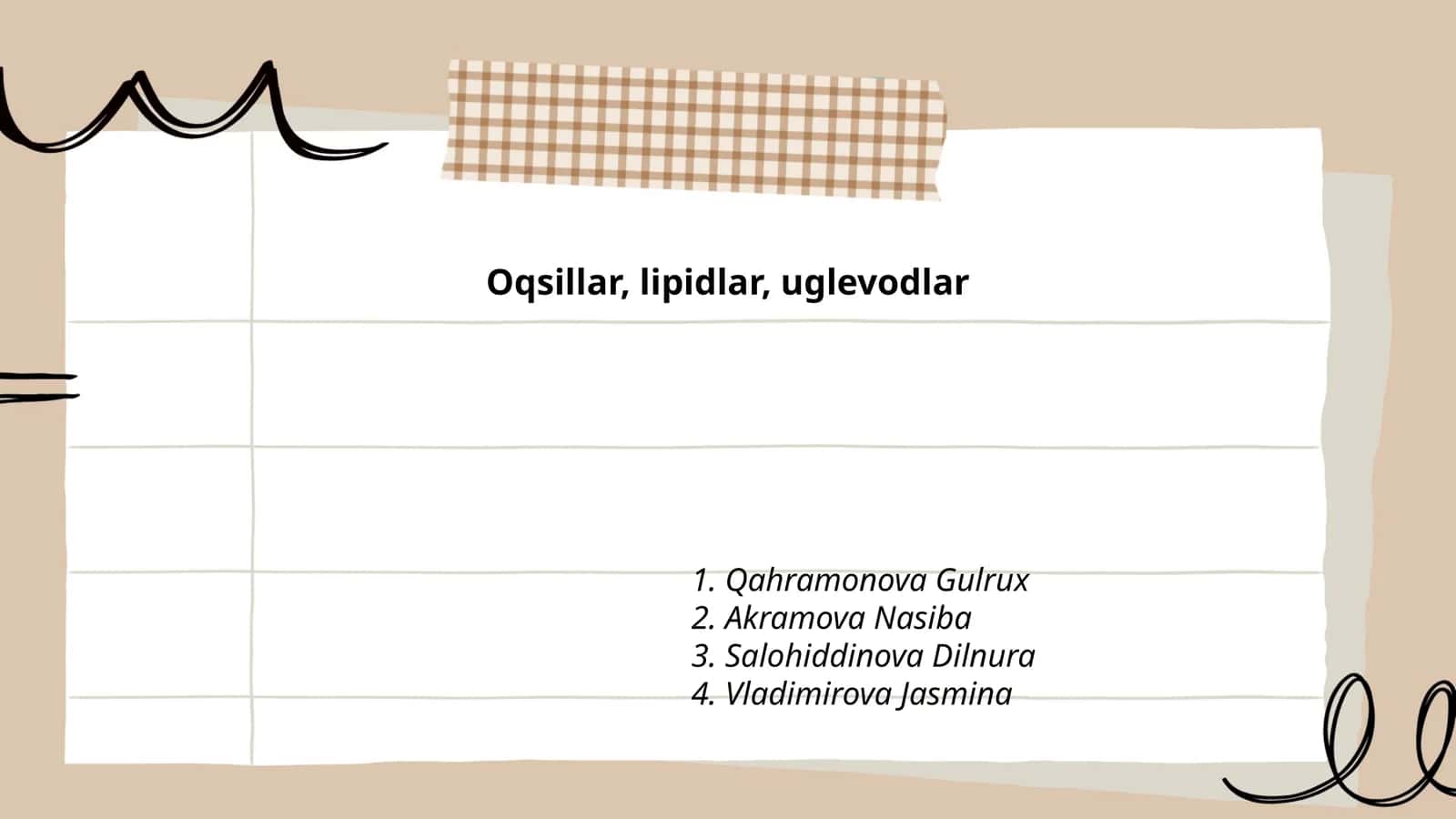 Oqsillar, lipidlar, uglevodlar