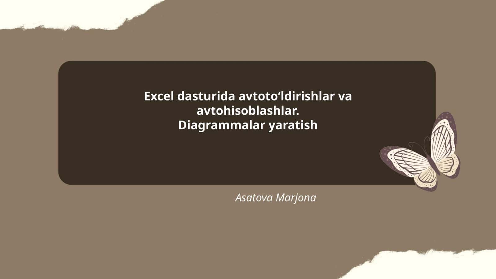 Excel dasturida avtotoʻldirishlar va avtohisoblashlar