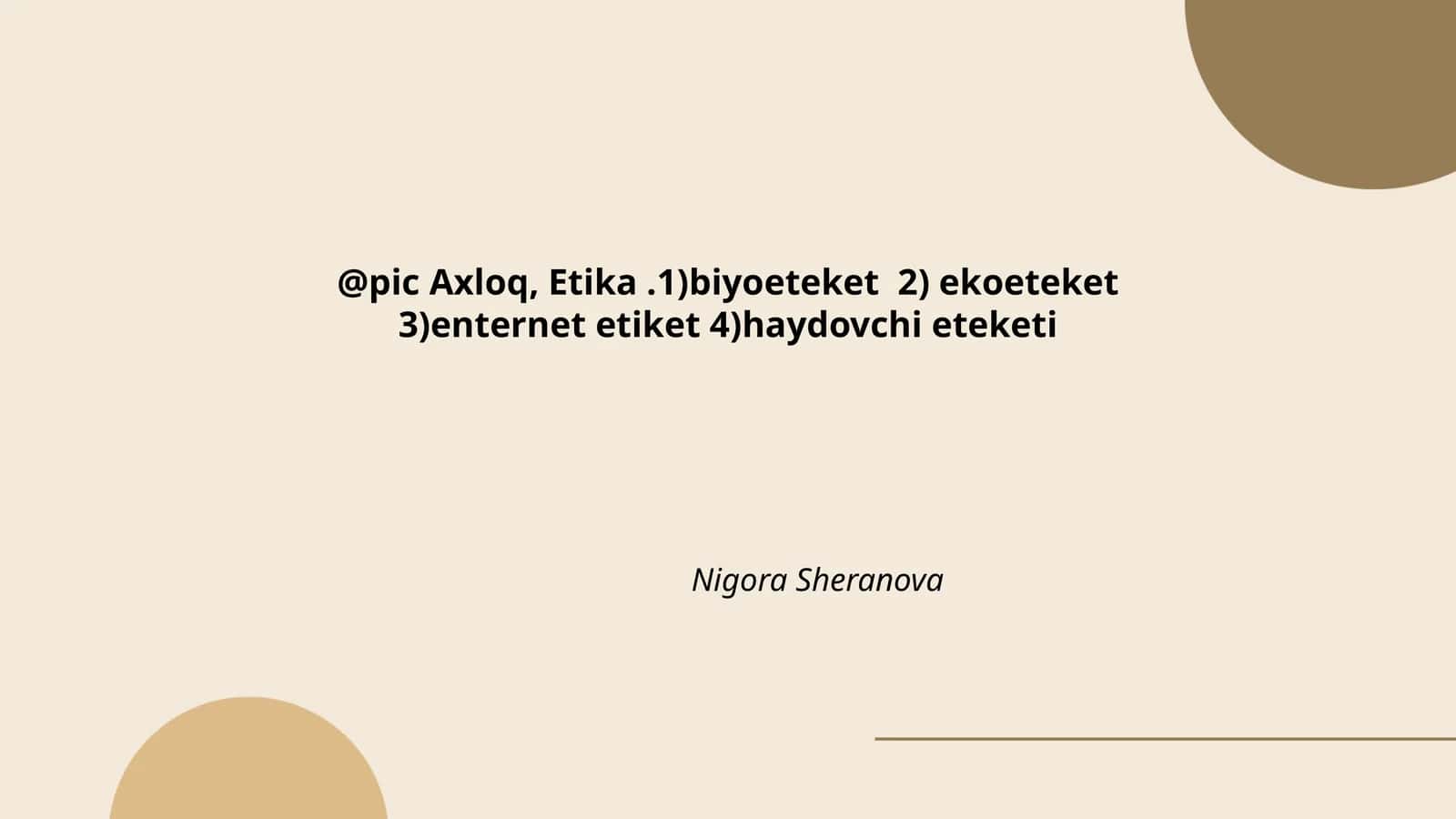 Axloq, Etika