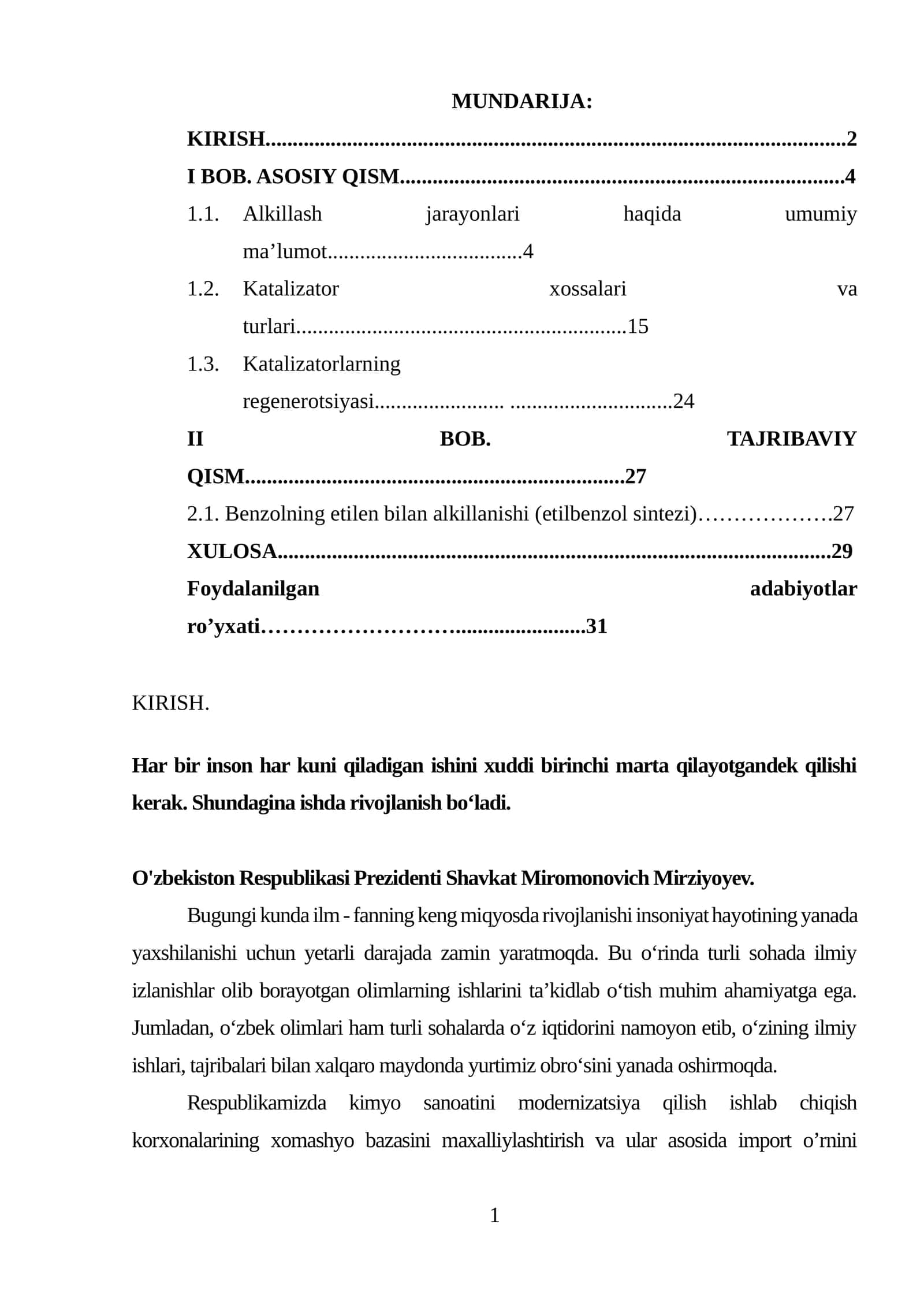 Alkillash jarayonlari va katalizatorlari