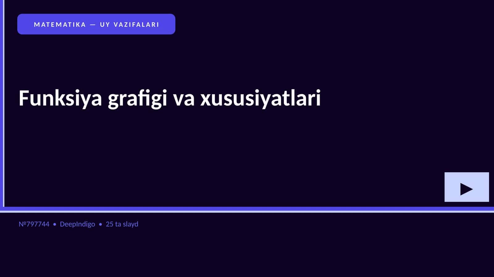 MATEMATIKA — UY VAZIFALARI
