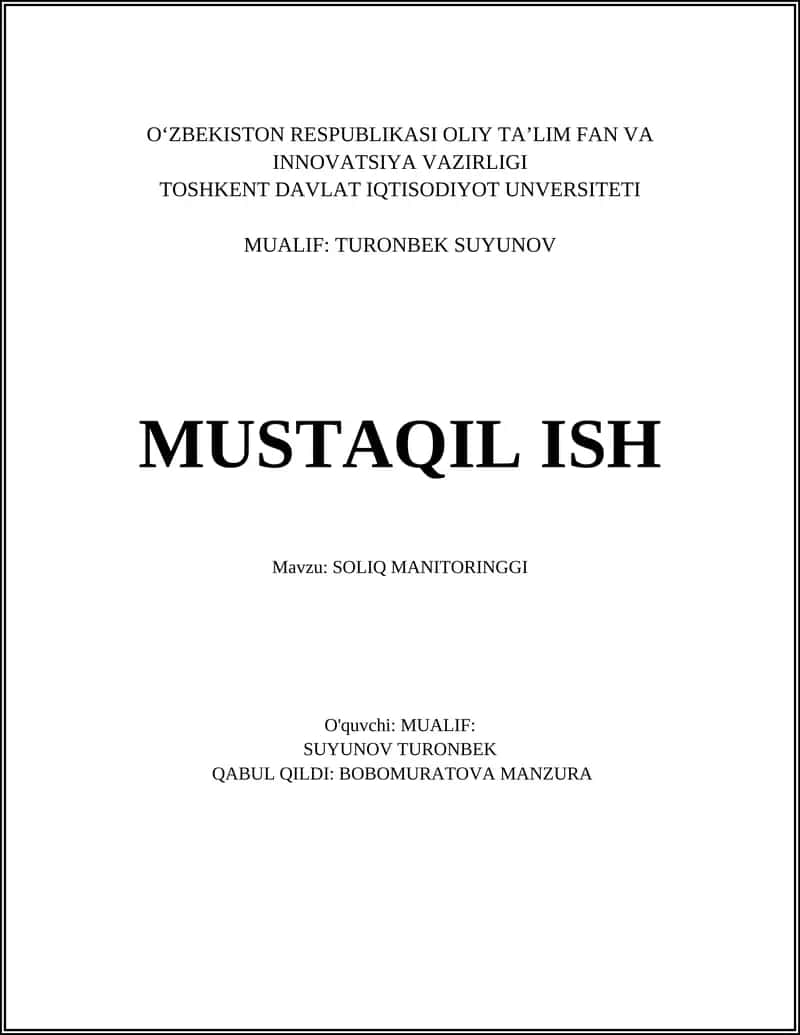 SOLIQ MANITORINGGI
