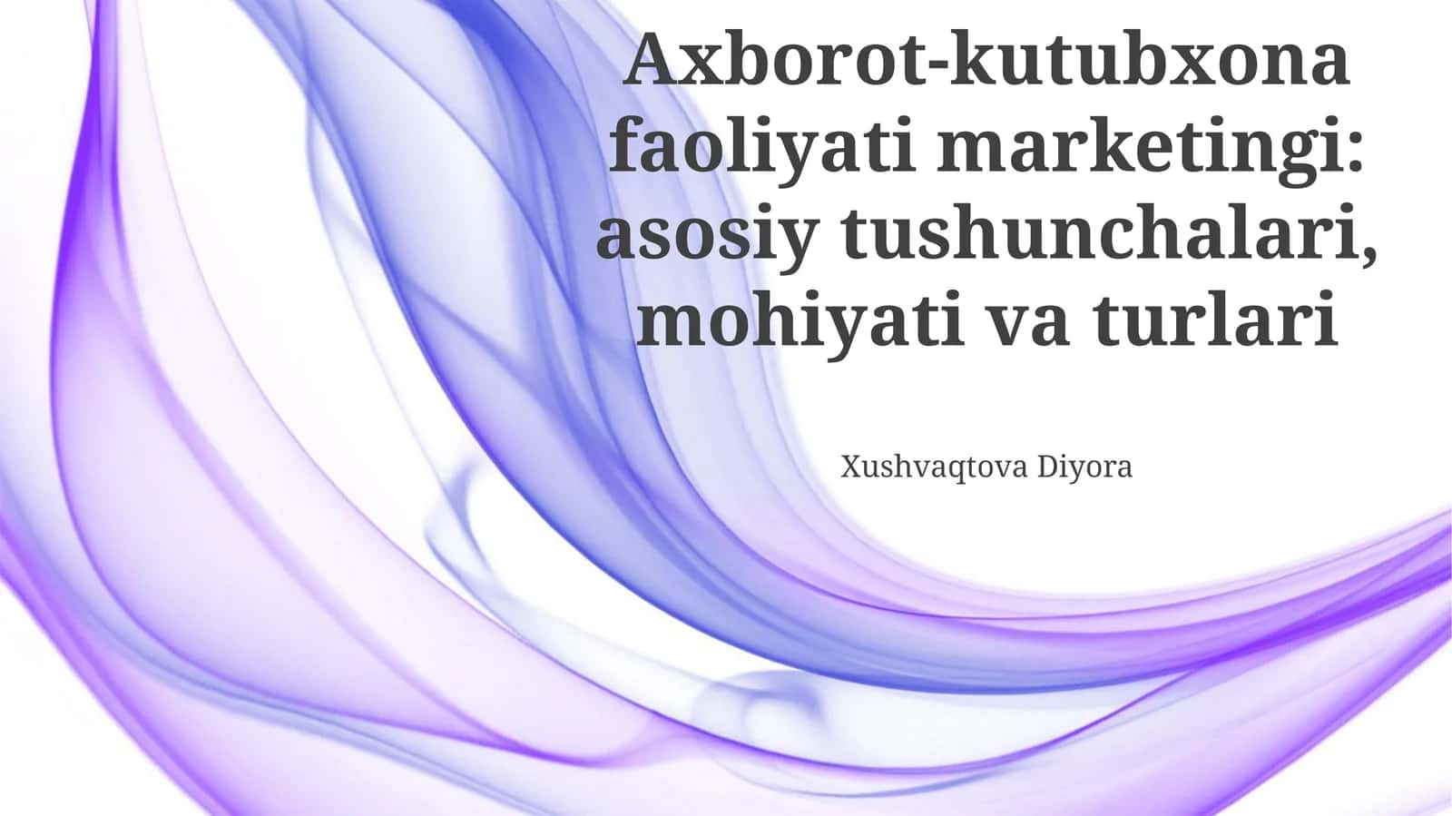 Axborot-kutubxona faoliyati marketingi
