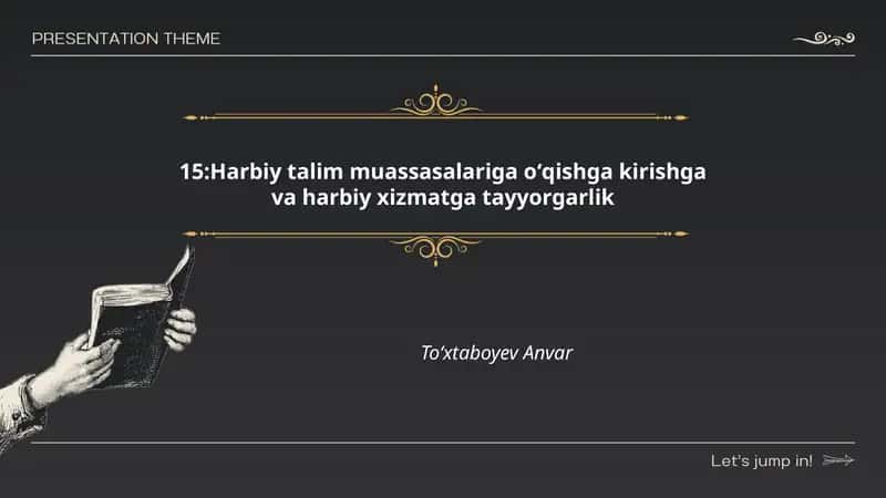 Harbiy talim muassasalariga oʻqishga kirishga va harbiy xizmatga tayyorgarlik