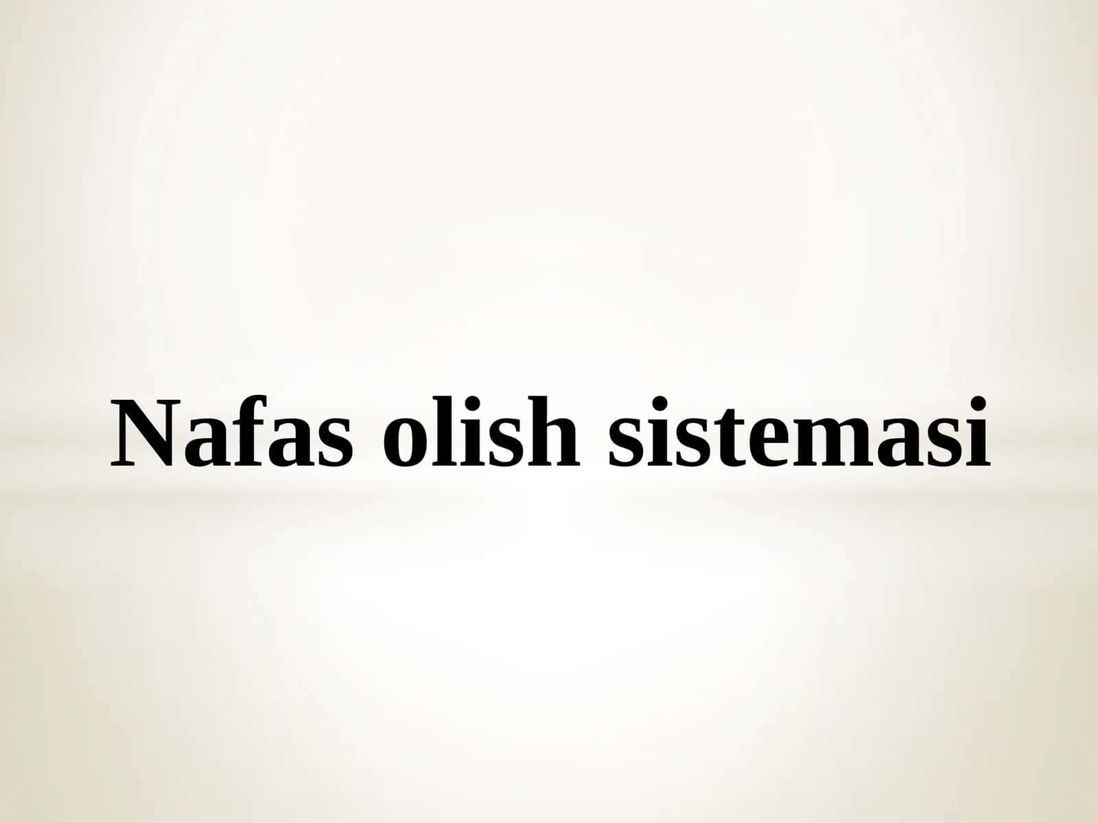 Nafasolishsistemasi