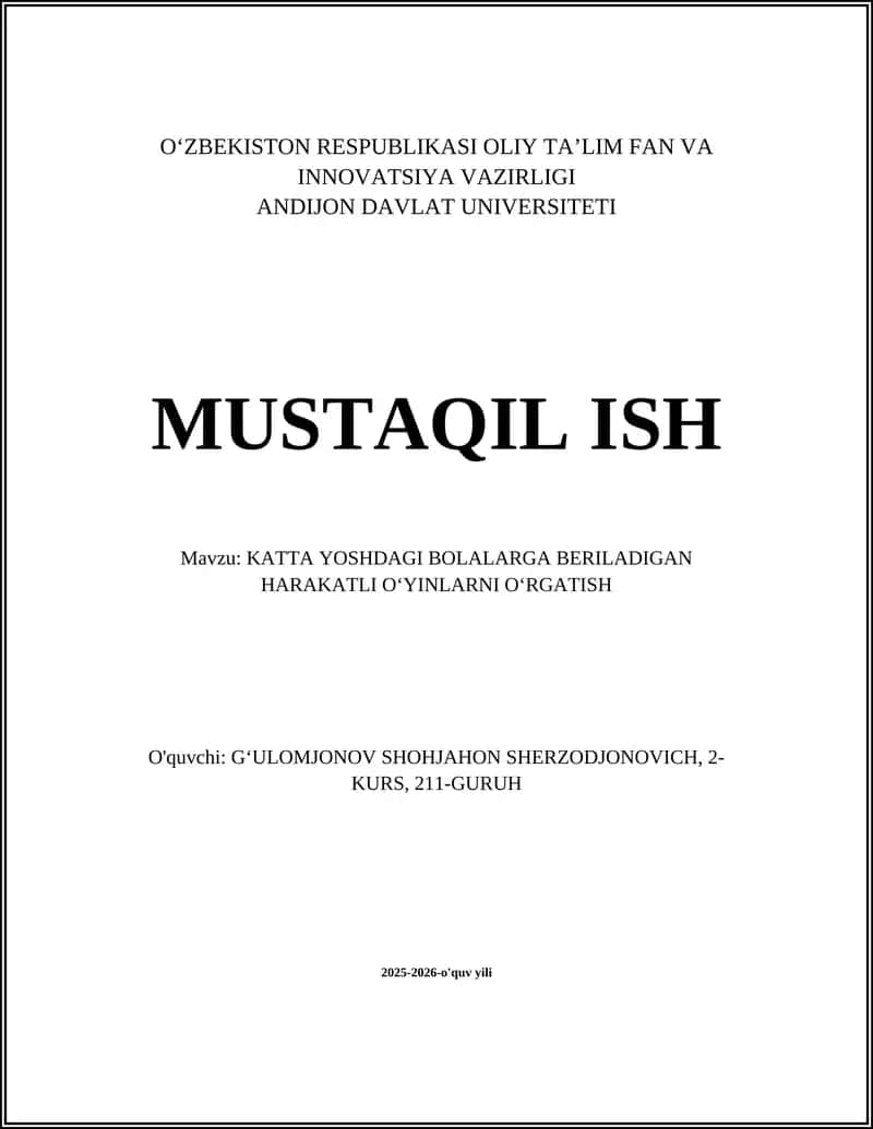 Harakatli o‘yinlarga pedagogik asoslar