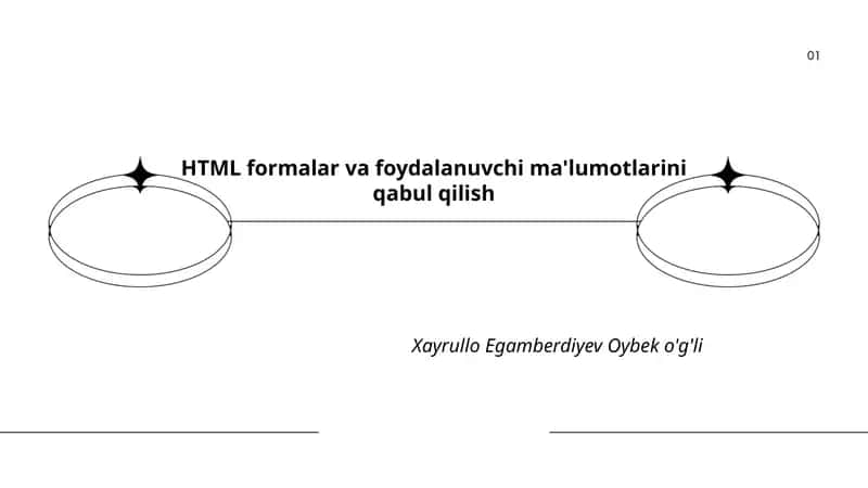 HTML formalar va foydalanuvchi ma'lumotlarini qabul qilish