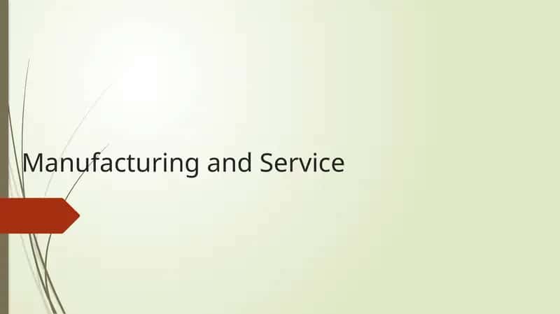 Manufacturing and Service Course