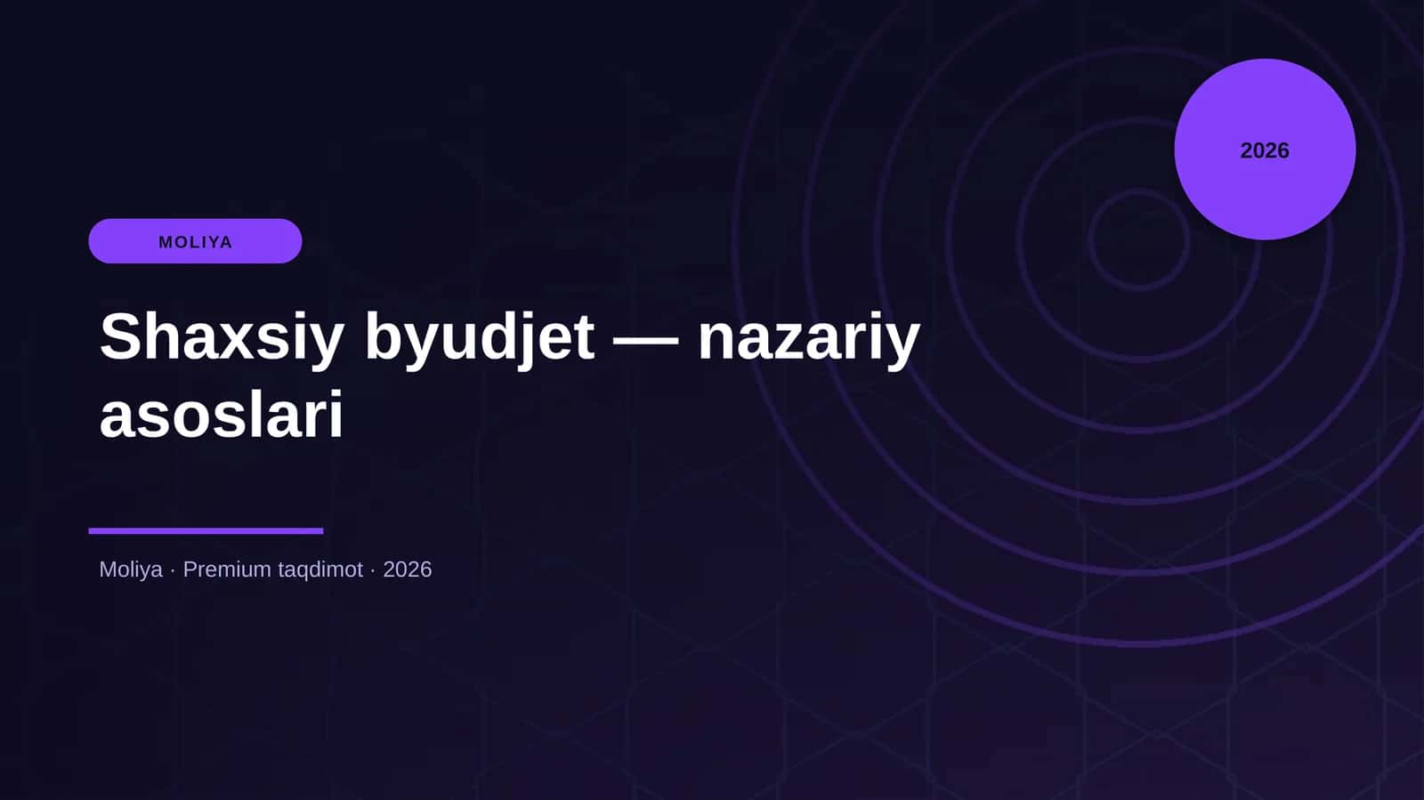 Shaxsiy byudjet — nazariy asoslari