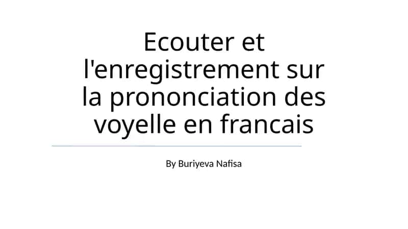 Exercices d'écoute et d'enregistrement
