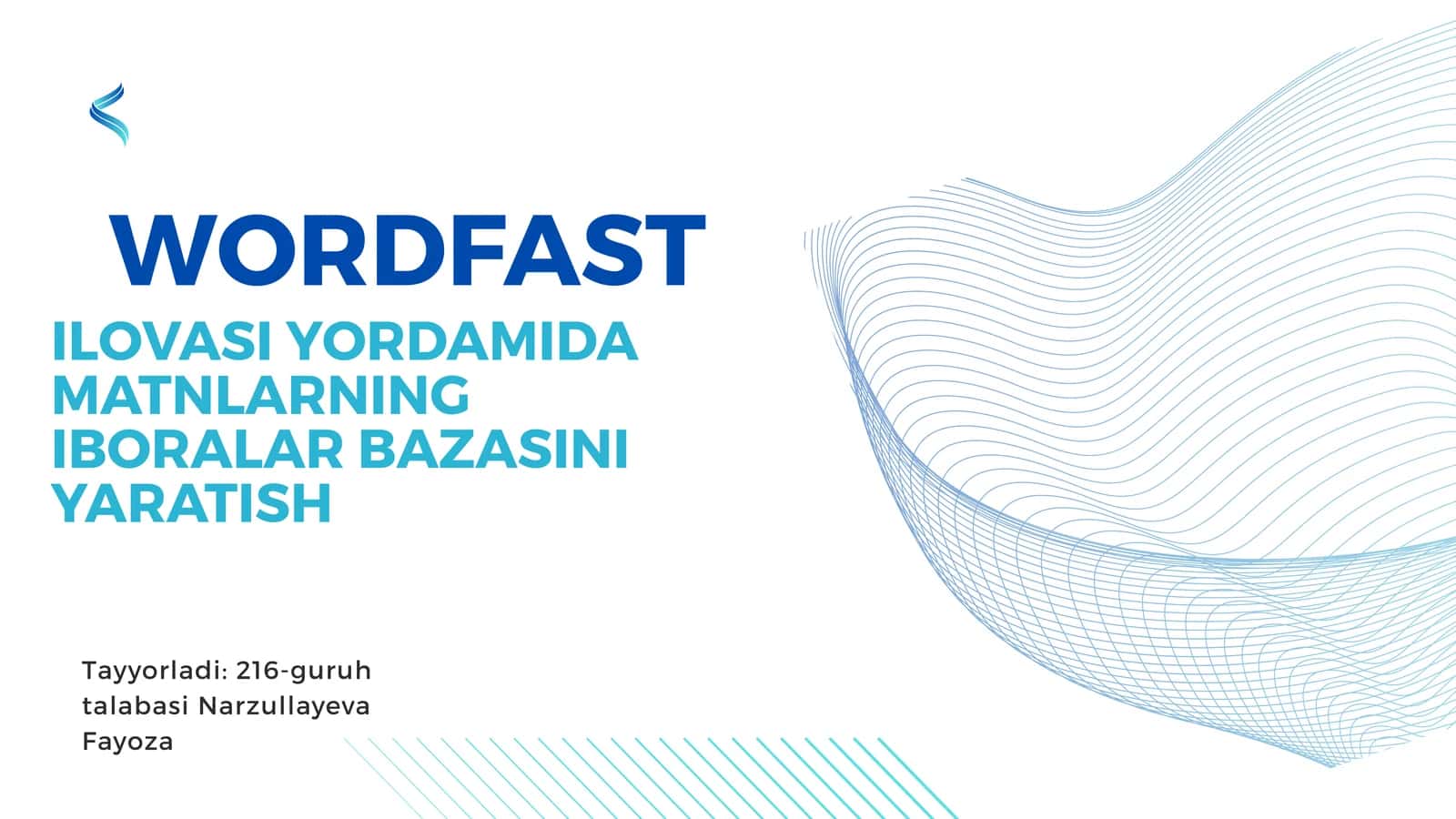 WORDFAST ILOVASI YORDAMIDA MATNLARNING IBORALAR BAZASINI YARATISH