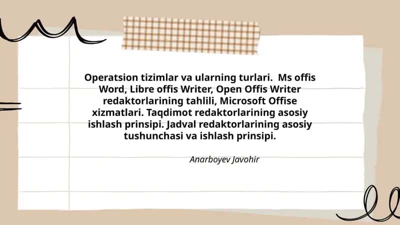Operatsion tizimlar va ularning turlari