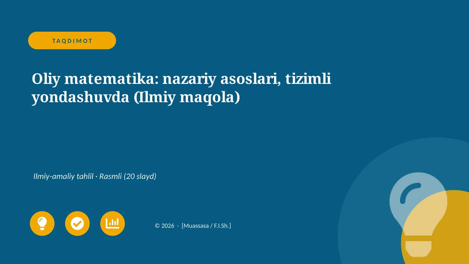 Oliy Matematika: Nazariy Asoslari, Tizimli Yondashuvda (Ilmiy Maqola)