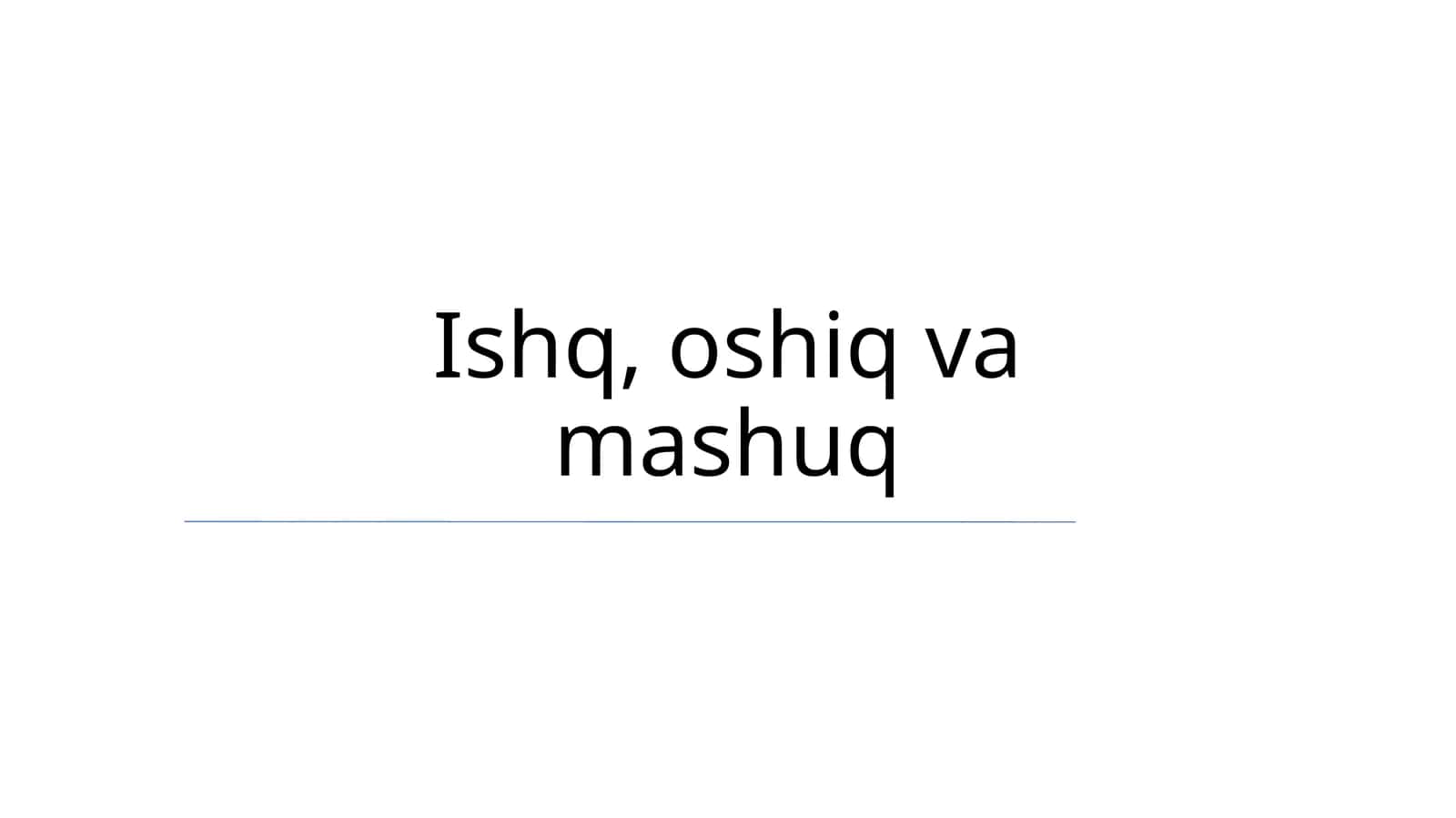 Ishq, oshiq va mashuq