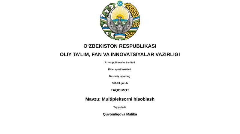 Multipleksorni hisoblash