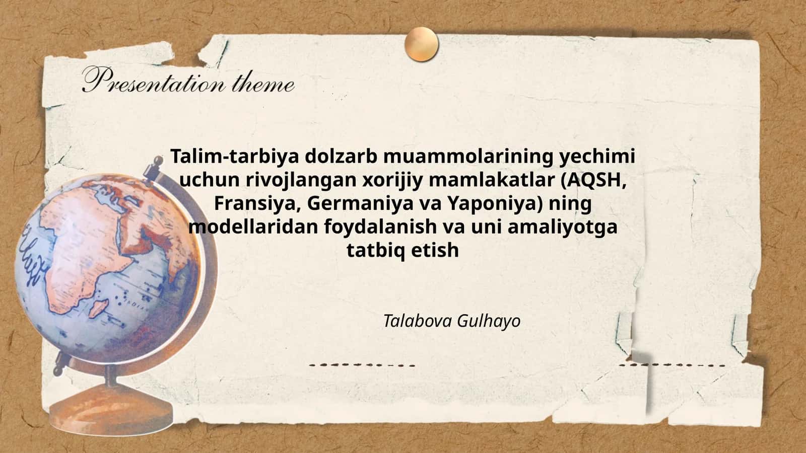 Talim-tarbiya dolzarb muammolarining yechimi