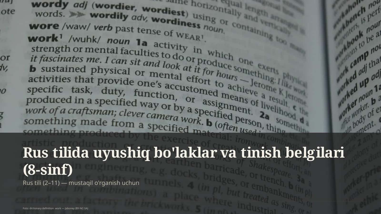 Rus tilida uyushiq bo'laklar va tinish belgilari (8-sinf)