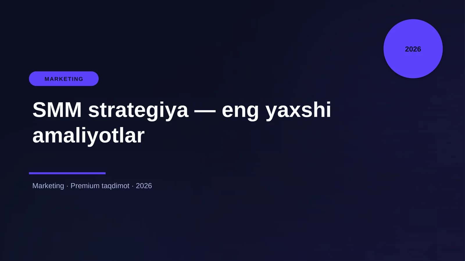 SMM strategiya — eng yaxshi amaliyotlar