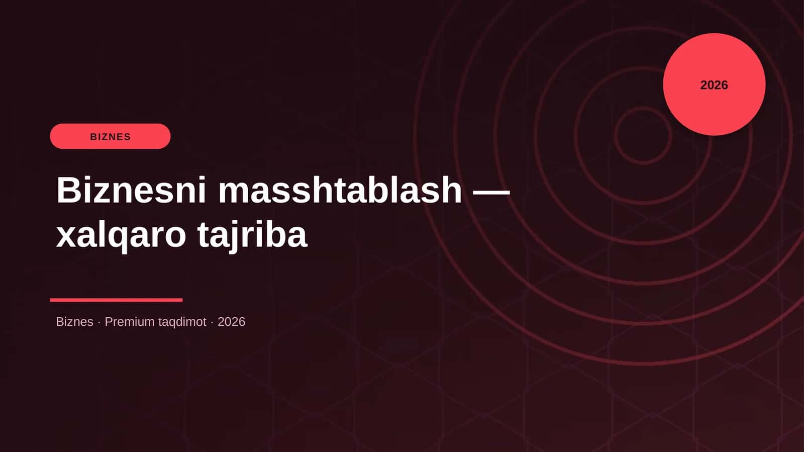 Biznesni masshtablash — xalqaro tajriba