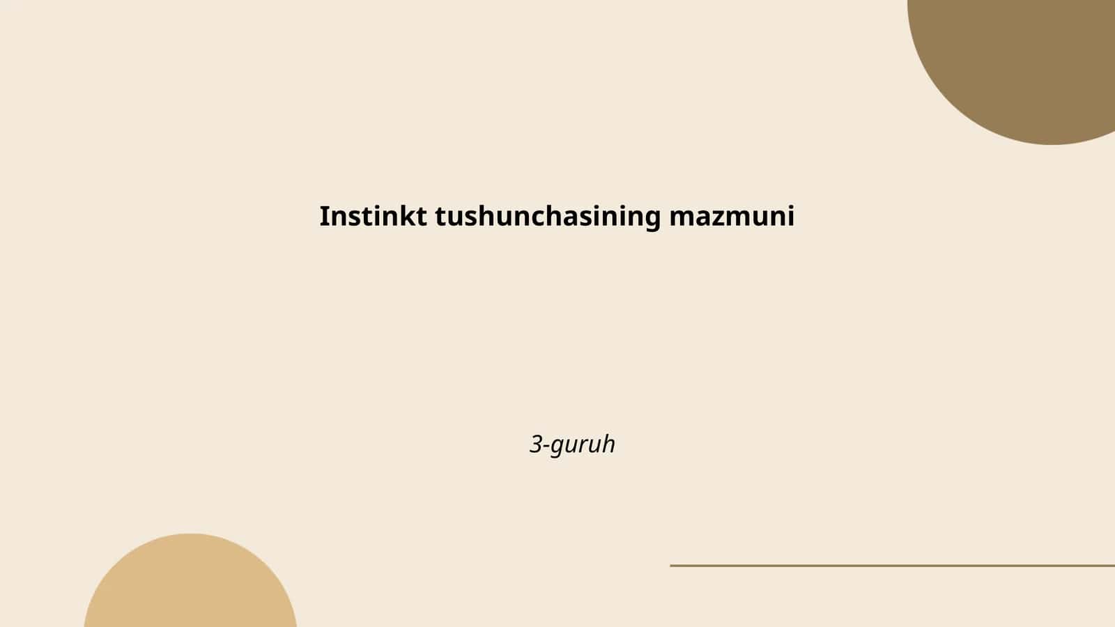 Instinkt tushunchasining mazmuni