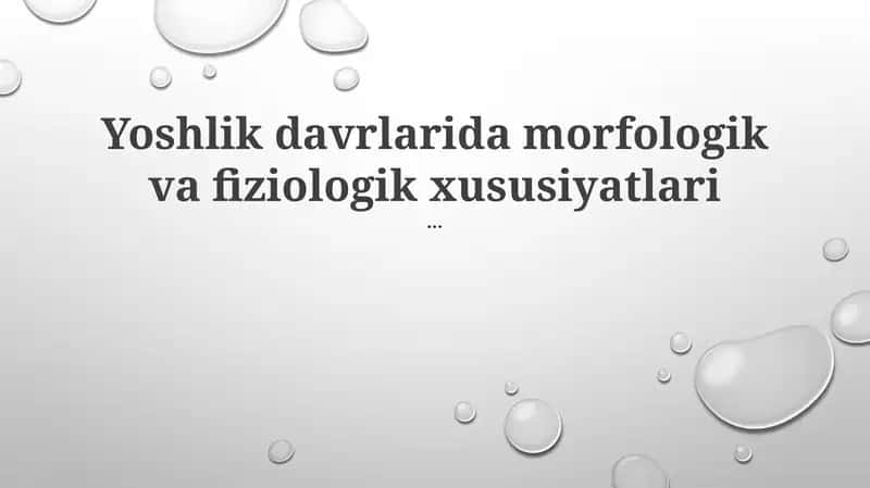Yoshlikdagi Fiziologik Rivojlanish