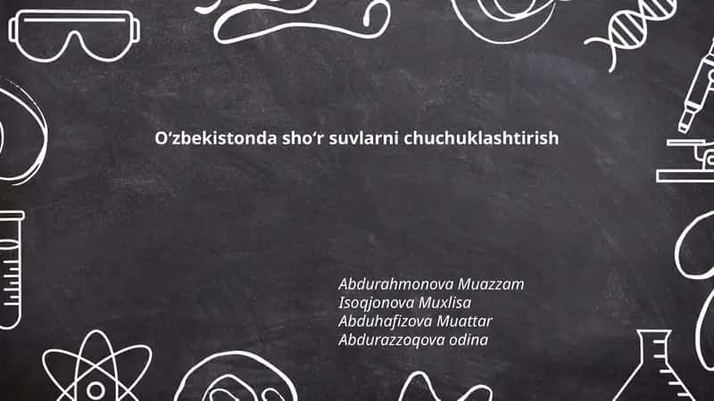 Oʻzbekistonda shoʻr suvlarni chuchuklashtirish