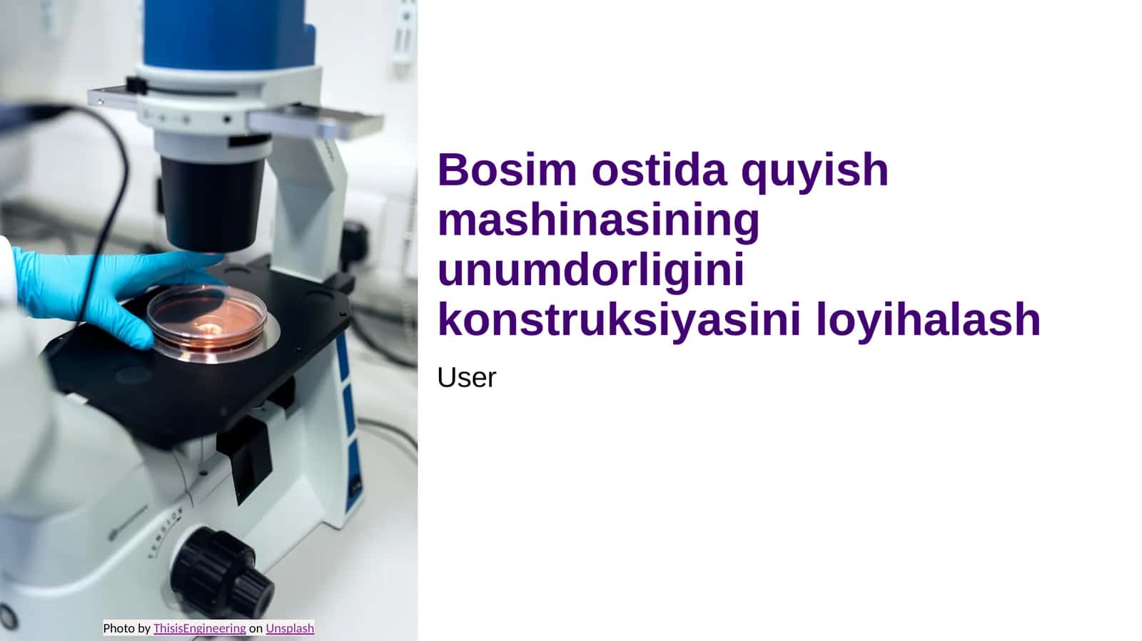 Bosim ostida quyish mashinasining unumdorligini konstruksiyasini loyihalash