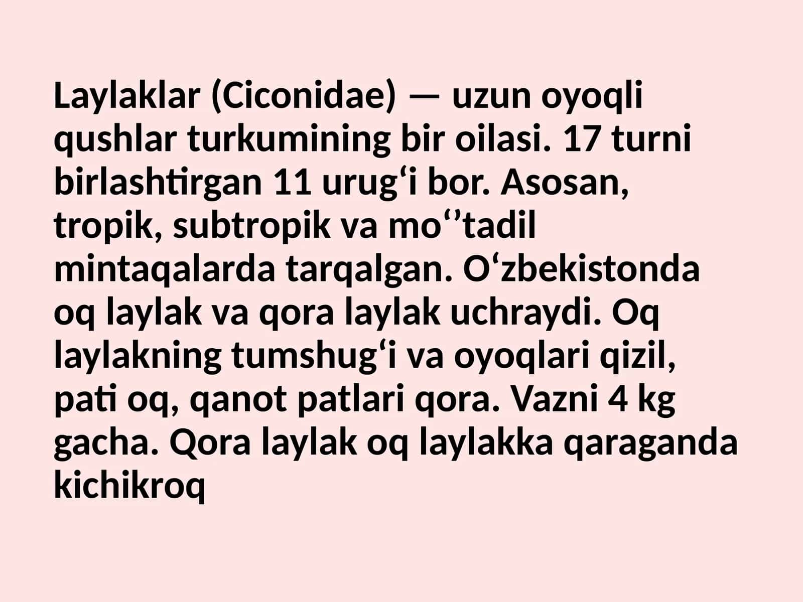 Laylaklar (Ciconidae)