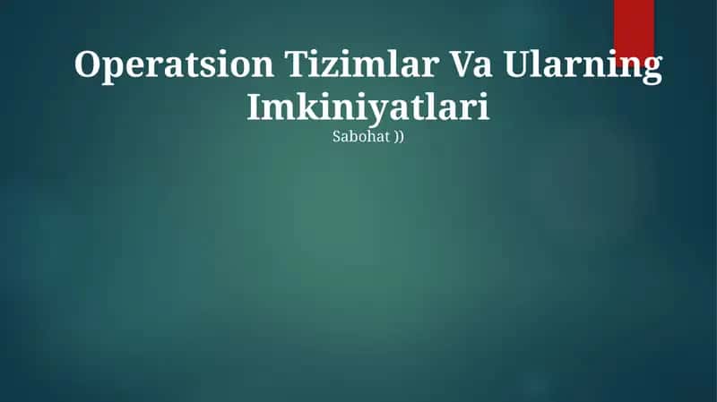 Operatsion tizimlar
