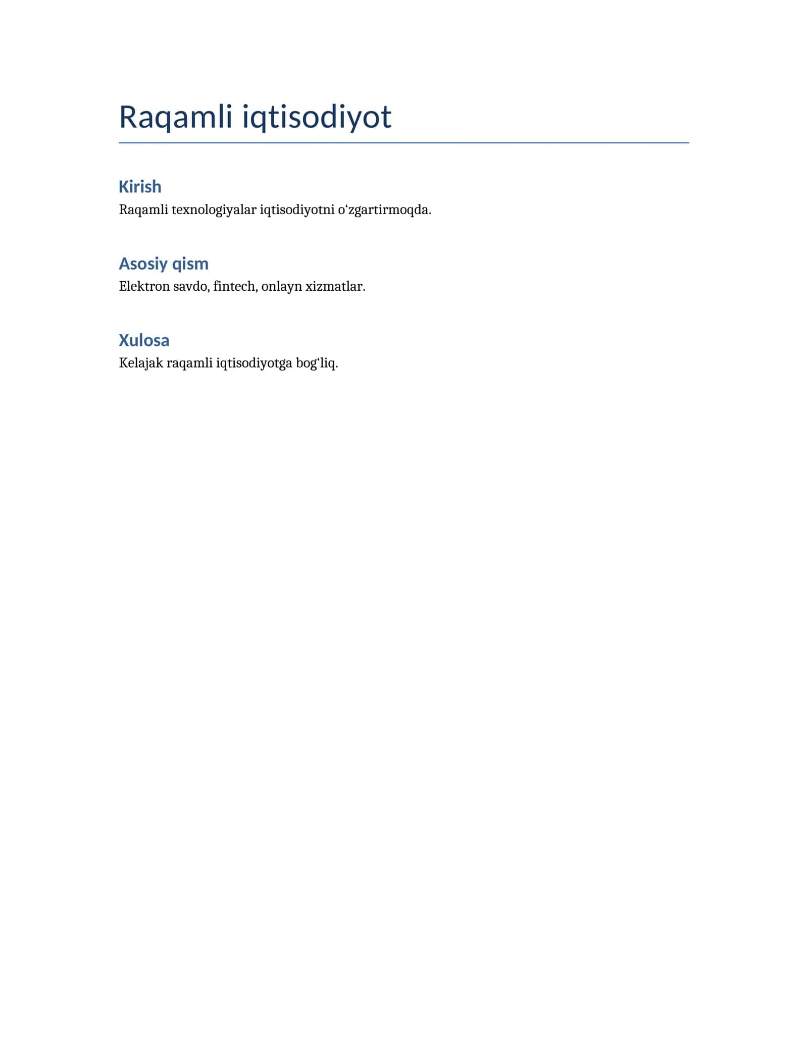 Raqamli iqtisodiyot