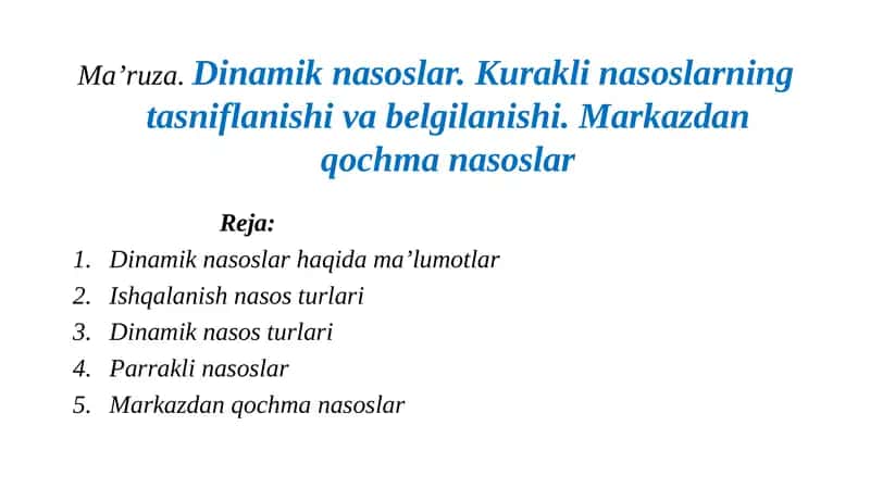 Dinamik nasoslar