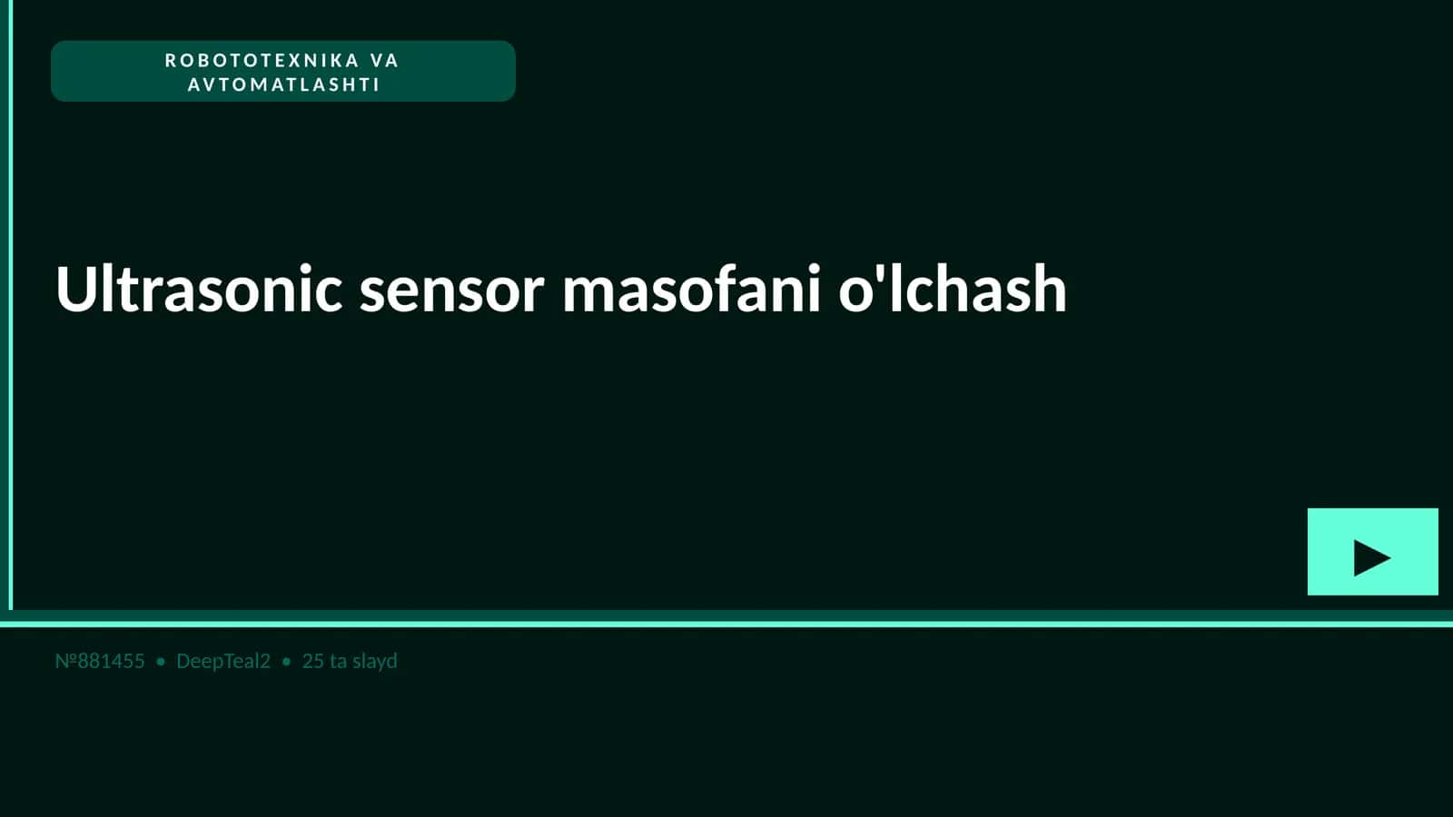 Ultrasonic sensor masofani o'lchash