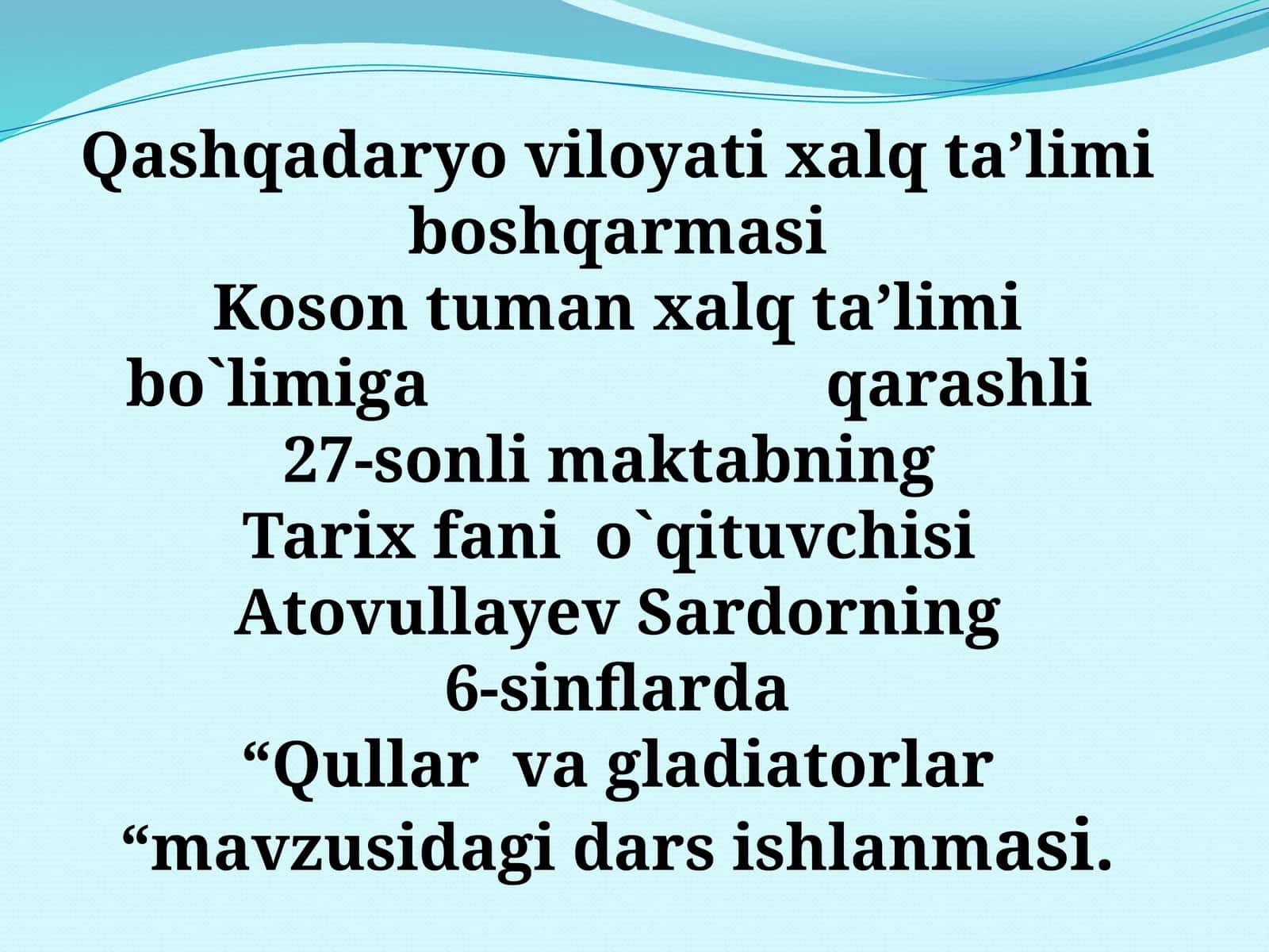 "Qullar va gladiatorlar" darslik
