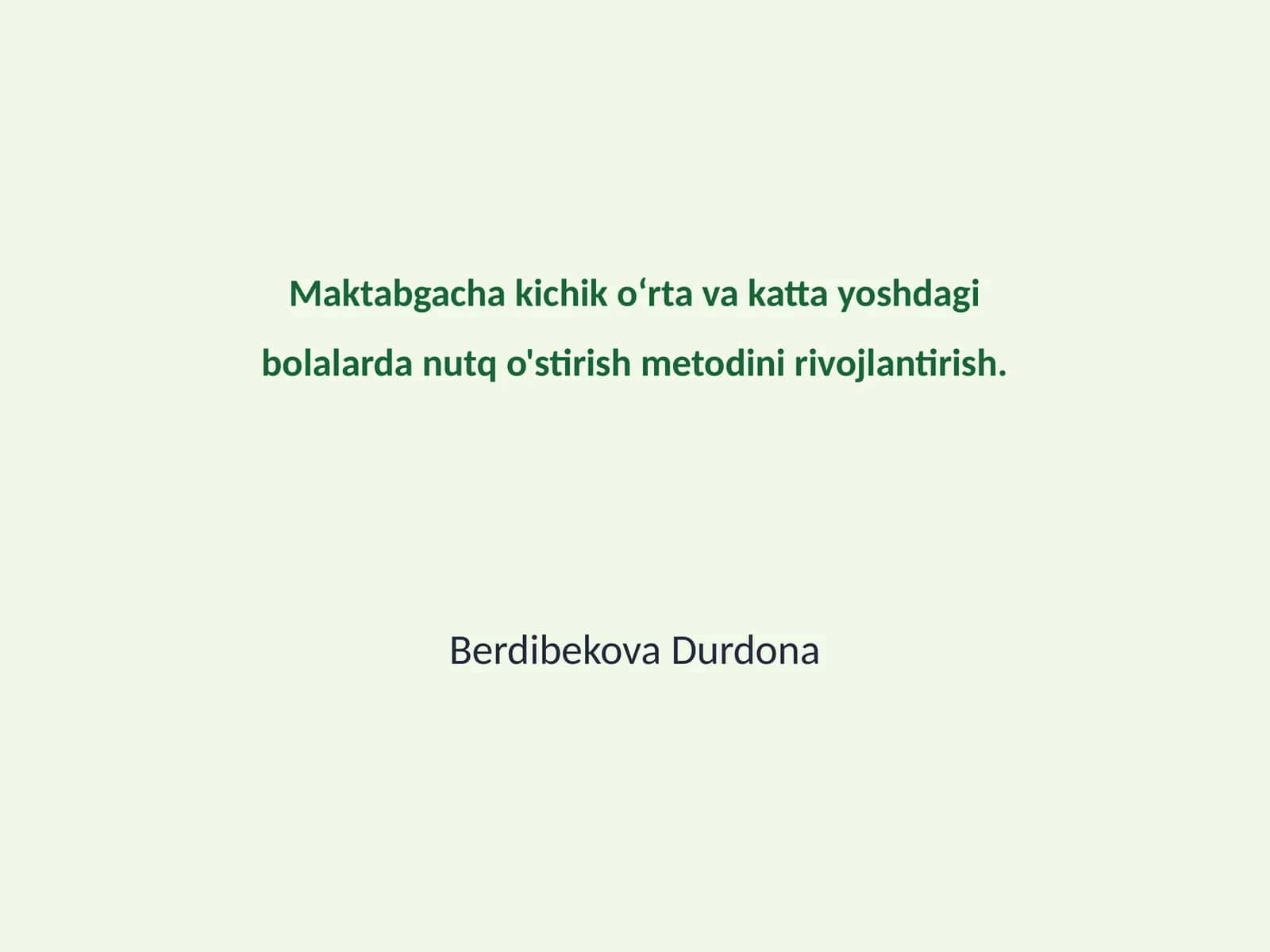 Nutq rivojlantirishning nazariy asoslari