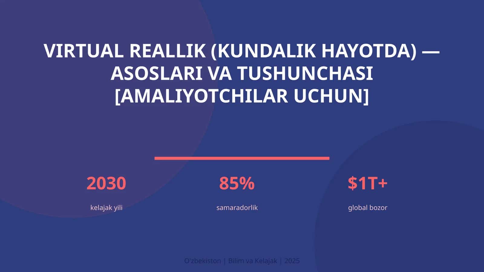 VIRTUAL REALLIK (KUNDALIK HAYOTDA) — ASOSLARI VA TUSHUNCHASI [AMALIYOTCHILAR UCHUN]