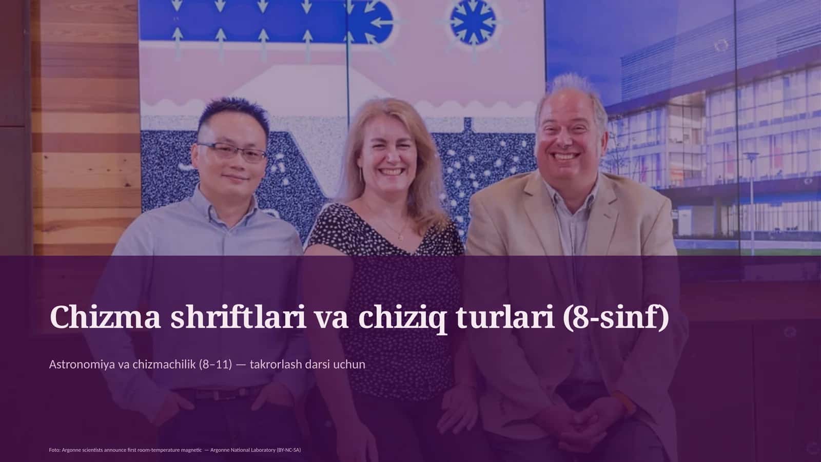 Chizma shriftlari va chiziq turlari (8-sinf)