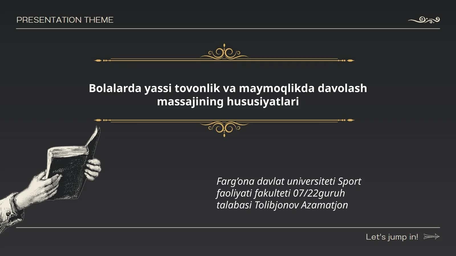 Bolalarda yassi tovonlik va maymoqlikda davolash massajining hususiyatlari