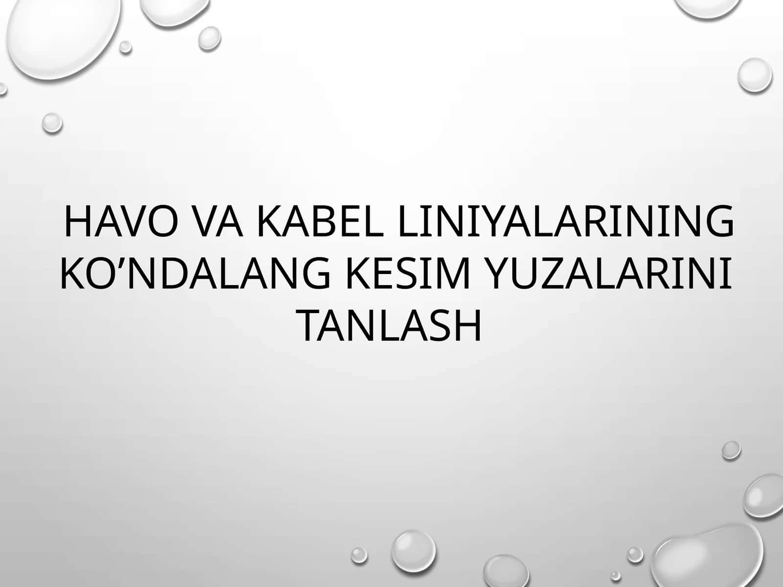 Havo va kabel liniyalari