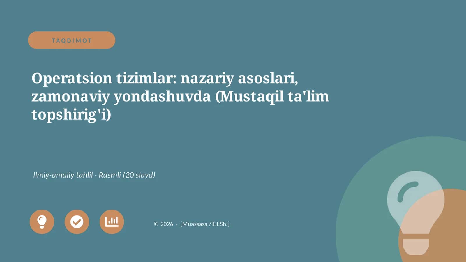 Operatsion tizimlar: nazariy asoslari, zamonaviy yondashuvda (Mustaqil ta'lim topshirig'i)