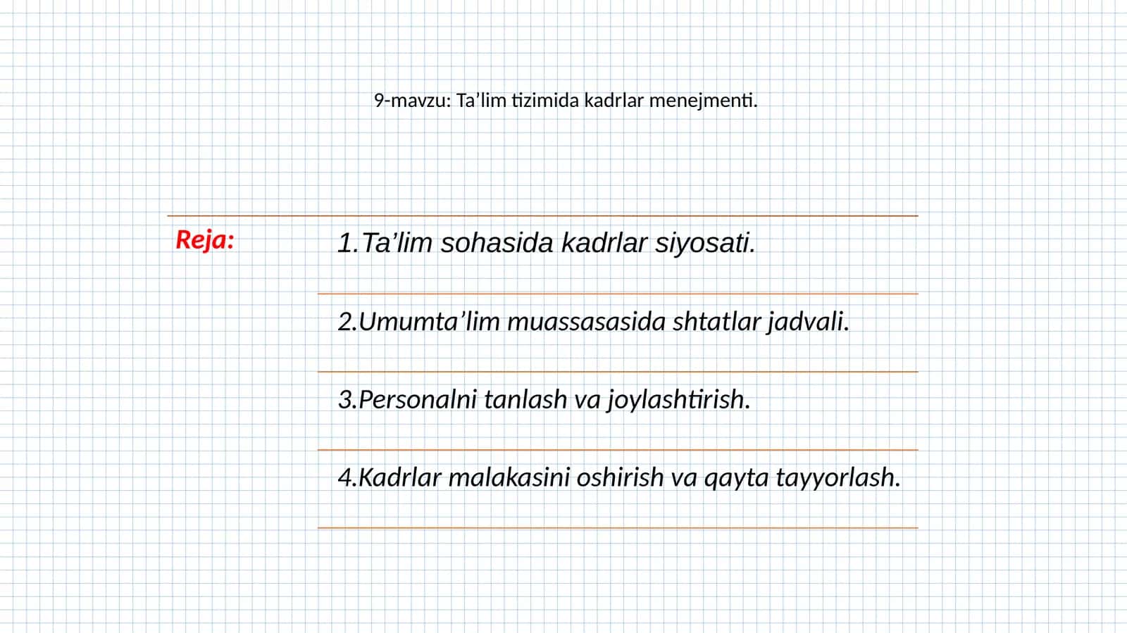 Ta’lim tizimida kadrlar menejmenti