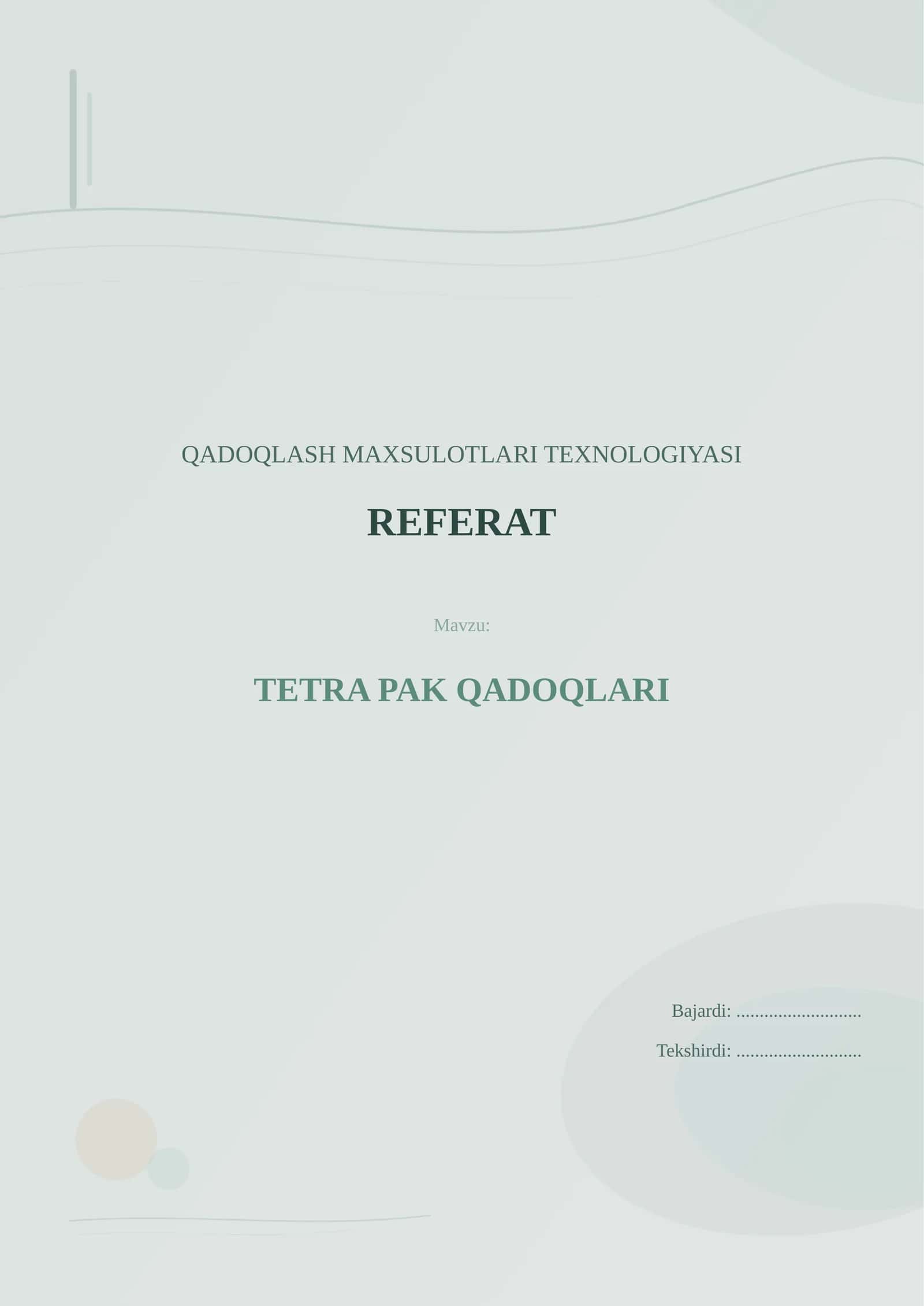 TETRA PAK QADOQLARI
