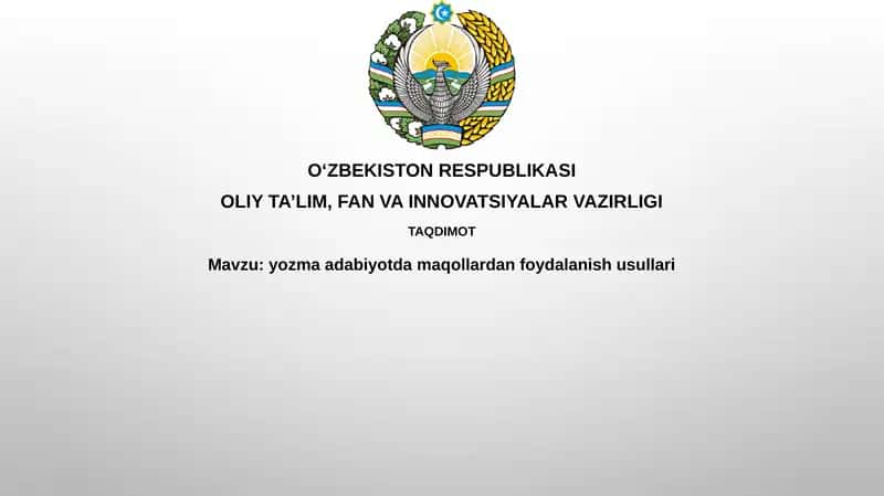 Yozma adabiyotdagi maqollardan foydalanish usullari