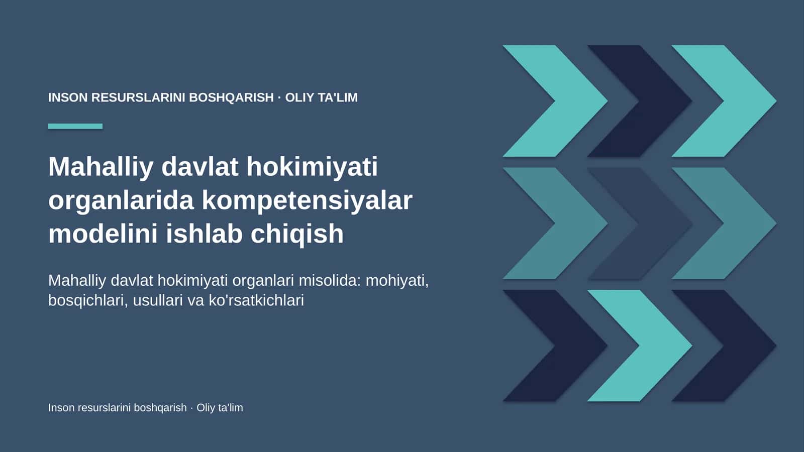 Mahalliy davlat hokimiyati organlarida kompetensiyalar modelini ishlab chiqish