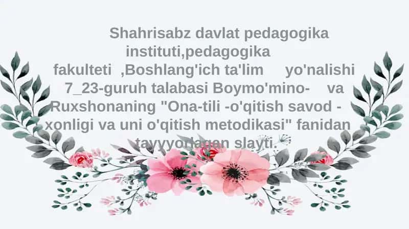 Orfografiya va Orfoepiya