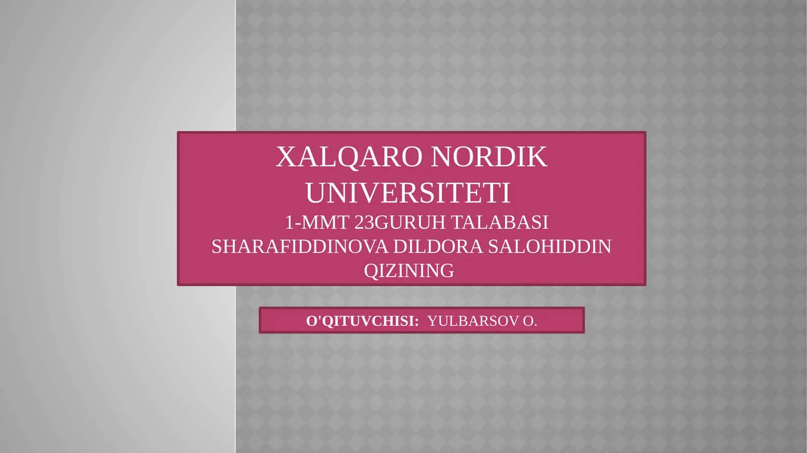 XALQARO NORDIK UNIVERSITETI