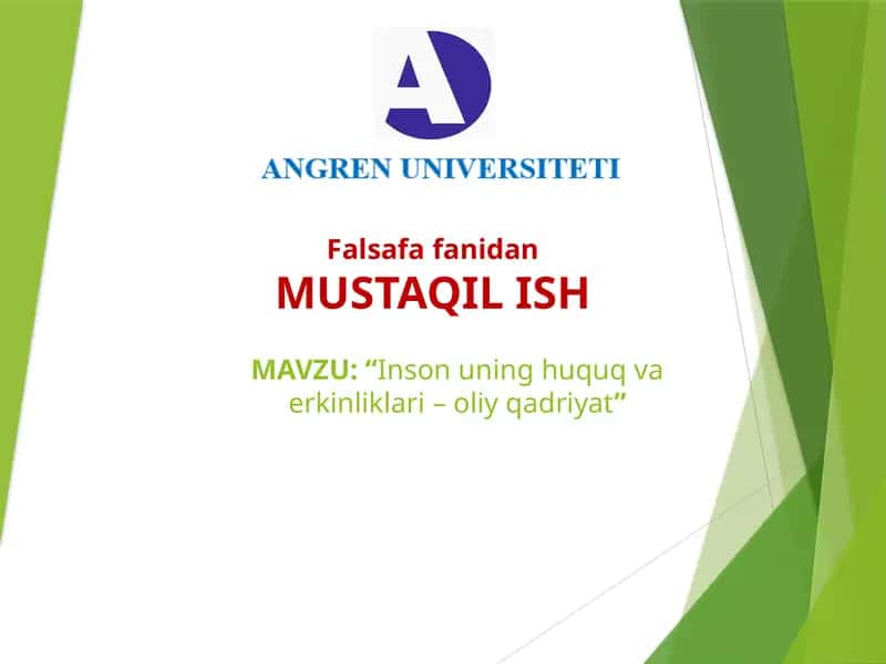 Insonuning huquq va erkinliklari – oliy qadriyat